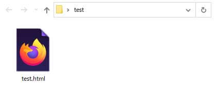 testフォルダの中にあるtest.html